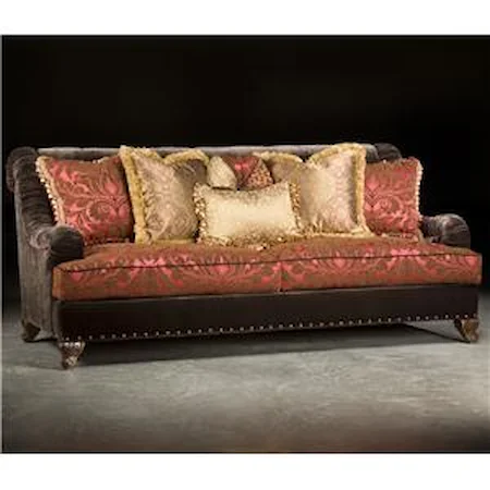 Traditional Sofa with Sophisticated Elegance and Ruched Tapered Arms